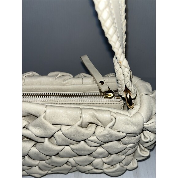 Ashreil Ivory Puffer Leather Shoulder Handbag - Picture 2 of 6